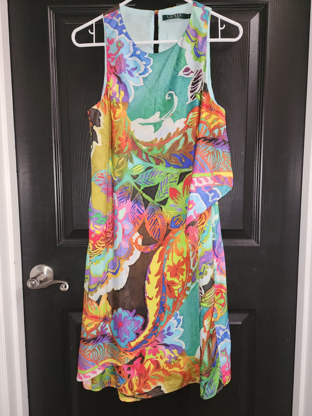 Lauren Ralph Lauren Multicolor One-Shoulder Tropical Print Dress